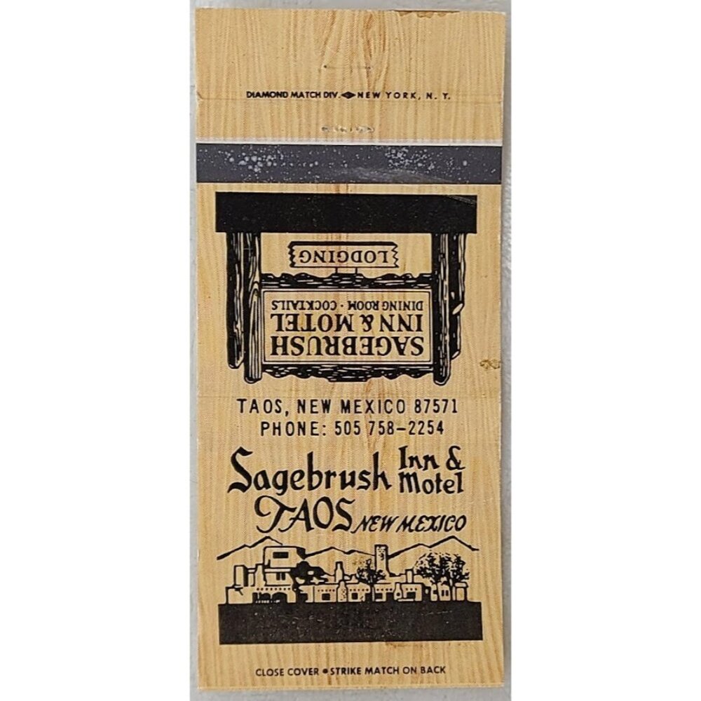 Matchbook Cover Sagebrush Inn Taos New Mexico NM